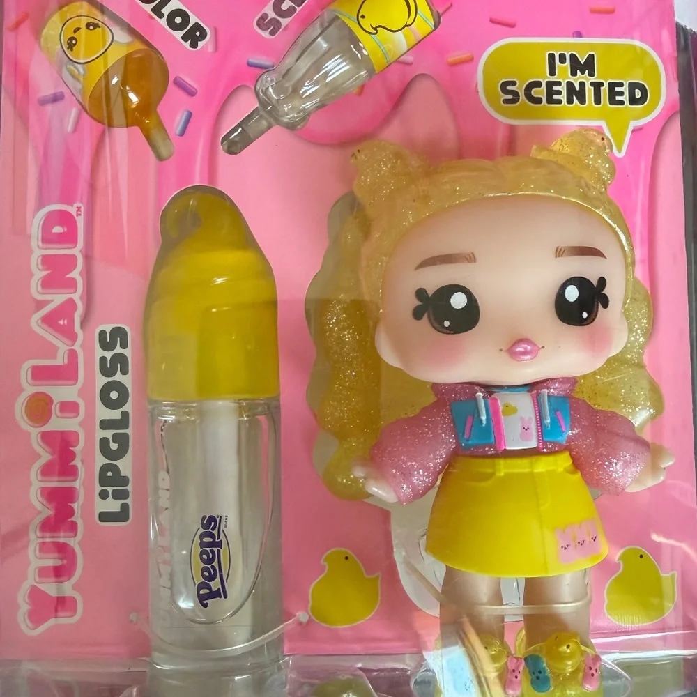 NEW 2 PEEPS X YUMMILAND Easter Scented Dolls MADDIE & GOLDIE MALLOWS Lipgloss